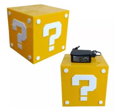 Imagem de Super Luminária De Mesa Bloco Charada Mario Bros Gamer Geek GRANDE