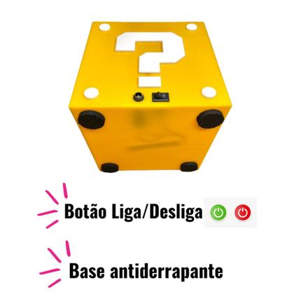 Imagem de Super Luminária De Mesa Bloco Charada Mario Bros Gamer Geek GRANDE