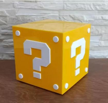 Imagem de Super Luminária De Mesa Bloco Charada Mario Bros Gamer Geek GRANDE