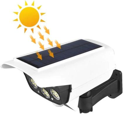 Imagem de Super Luminária Solar Com Câmera Falsa E Sensor De Movimento 7 cobs 42 super leds