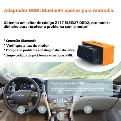 Imagem de Super Mini Ferramenta De Diagnóstico Bluetooth OBD2 Maozua Z137 Elm327 V1.5 Leitor De Código Scanner