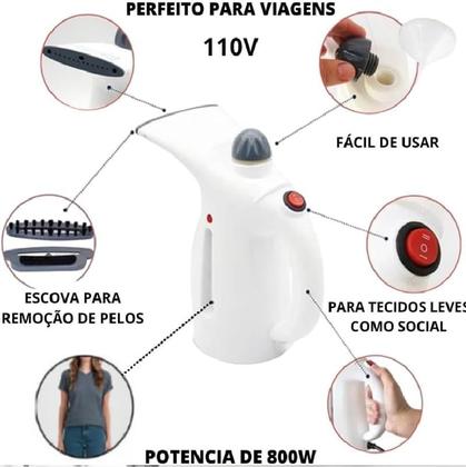 Imagem de Super Passadeira A Vapor 4 em 1 passa Roupa No Cabide em 4 minutos Portátil 110v 800w