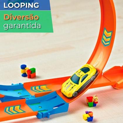 Imagem de Super Pista 3 em 1 Loop Rampa E Garagem C/ 5 carrinhos - Castela