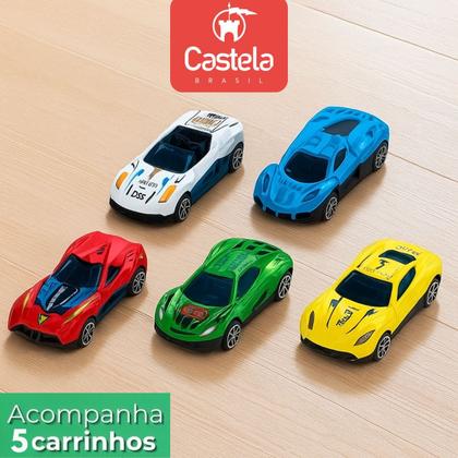 Imagem de Super Pista 3 em 1 Loop Rampa E Garagem C/ 5 carrinhos - Castela