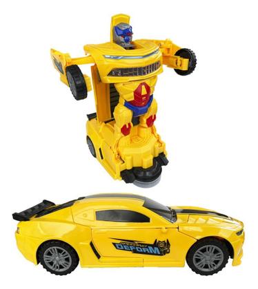 Imagem de Super Robots Carrinho Camaro Transformers Vira Robô Luz Som Bate Volta Carrinho Camaro Transformers 