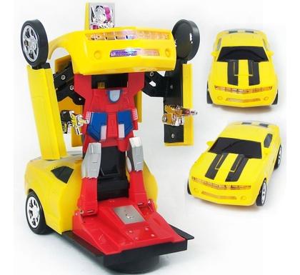 Imagem de Super Robots Carrinho Camaro Transformers Vira Robô Luz Som Bate Volta Carrinho Camaro Transformers 