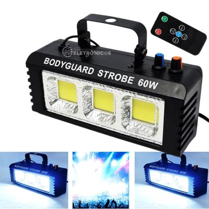 Imagem de Super Strobo 60W Canhão Refletor Com Controle 3 LEDs Efeito Flash Para Festa - 1948813