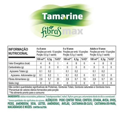 Imagem de Suplemento Alim Mix de Fibras Tamarine Max 10 Sachês S/Sabor