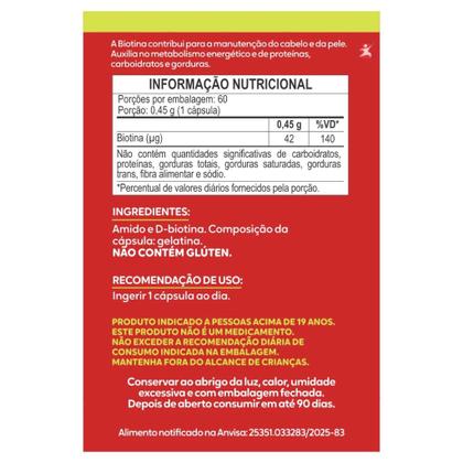 Imagem de Suplemento Alimentar Biotina Com 60 Cápsulas - Maltta
