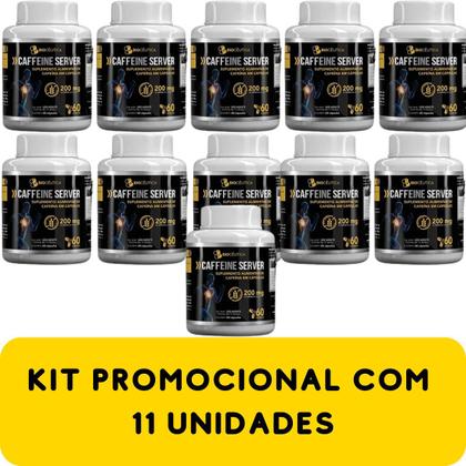 Imagem de Suplemento Alimentar de Cafeína Biocêutica Caffeine Server Pote 60 Cápsulas Kit Promocional 11 Unidades