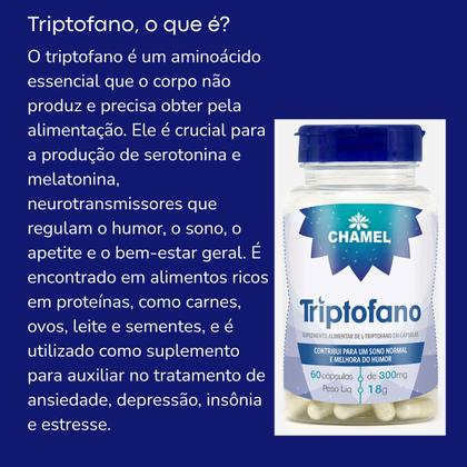Imagem de Suplemento Alimentar Triptofano 60 Cápsulas 300 mg Chamel