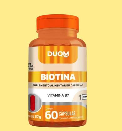 Imagem de Suplemento Alimentar Vitamina B7 Biotina 60 Cps 27g  Duom