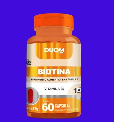 Imagem de Suplemento Alimentar Vitamina B7 Biotina 60 Cps 27g  Duom