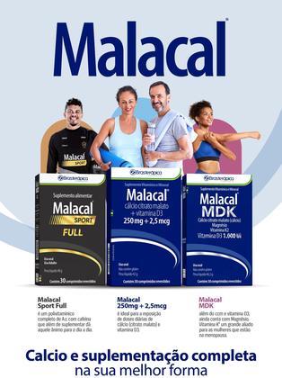 Imagem de Suplemento Alimentar Vitaminico Calcio Citrato Malato Vitamina D3 250mg2,5mcg Malacal