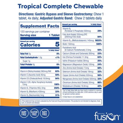 Imagem de Suplemento Bariatric Fusion Tropical Complete Chewable 120 comprimidos