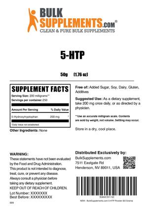 Imagem de Suplemento BulkSupplements.com 5-HTP em pó 200 mg 50g
