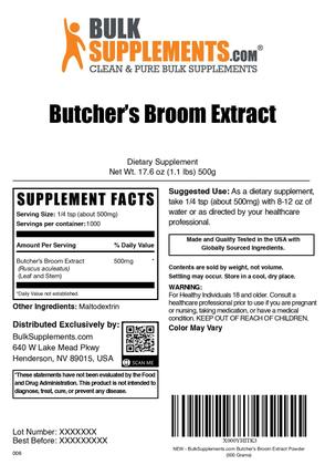 Imagem de Suplemento BulkSupplements.com Extrato de vassoura de açougueiro em pó 500g