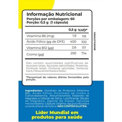 Imagem de Suplemento Capsulas Diabet Pauher Vitamina B12 Acido Folico VT05