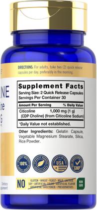 Imagem de Suplemento Carlyle, Citicolina, Colina CDP 1000 mg, 60 cápsulas