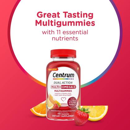 Imagem de Suplemento Centrum MultiGummies Multi+ Omega 3 Adulto 110 ct