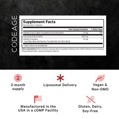 Imagem de Suplemento Codeage Lipossomal CoQ10 Max 250 mg 60 cápsulas