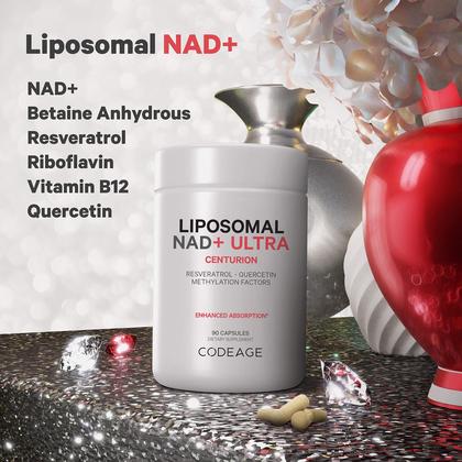 Imagem de Suplemento Codeage Lipossomal NAD+ com Resveratrol e Vitamina B