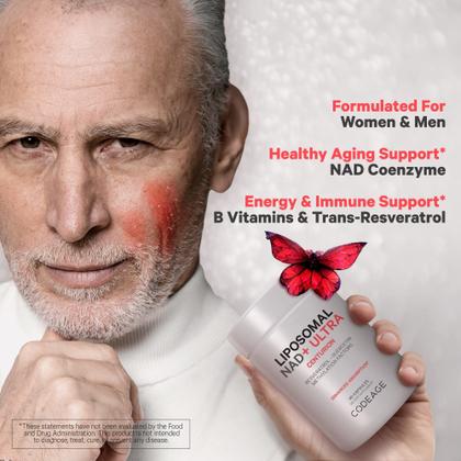 Imagem de Suplemento Codeage Lipossomal NAD+ com Resveratrol e Vitamina B