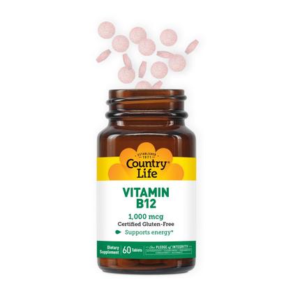 Imagem de Suplemento Country Life Vitamina B12 1000mcg sublingual 60 comprimidos