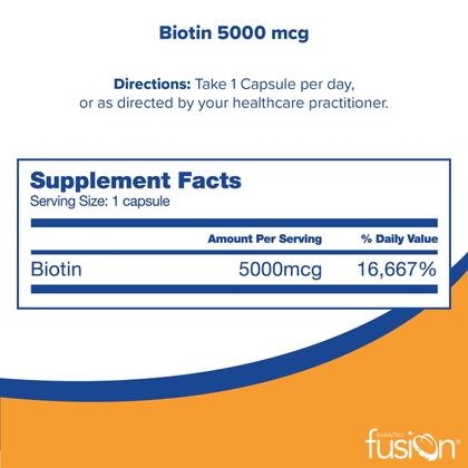 Imagem de Suplemento de biotina de fusão bariátrica 5000mcg de vitamina 90 cápsulas