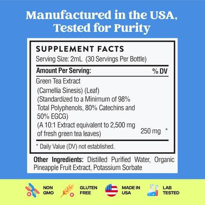 Imagem de Suplemento de extrato de chá verde Drops Of Nature 50% EGCG 60mL
