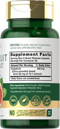 Imagem de Suplemento de Extrato de Semente de Toranja Carlyle - 500mg, 120 Cápsulas