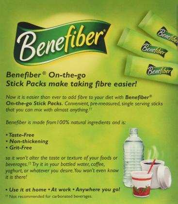Imagem de Suplemento de fibra Benefiber Stick, pacote com 56 palitos, 112 g, pacote com 2