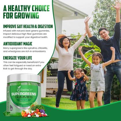 Imagem de Suplemento de fibra IMPACT Supergreens Fiber Gummies 60 unidades