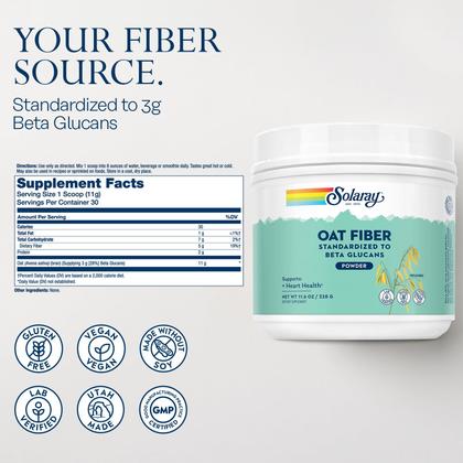 Imagem de Suplemento de fibra SOLARAY Oat Fiber 325g com beta glucanos