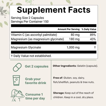 Imagem de Suplemento de microingredientes glicinato de magnésio puro 1000mg
