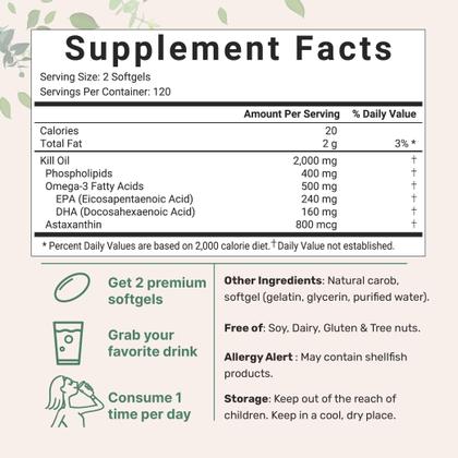 Imagem de Suplemento de microingredientes: óleo de krill antártico, 2.000 mg