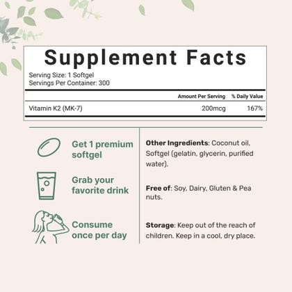 Imagem de Suplemento de microingredientes Vitamina K2 MK-7 200mcg