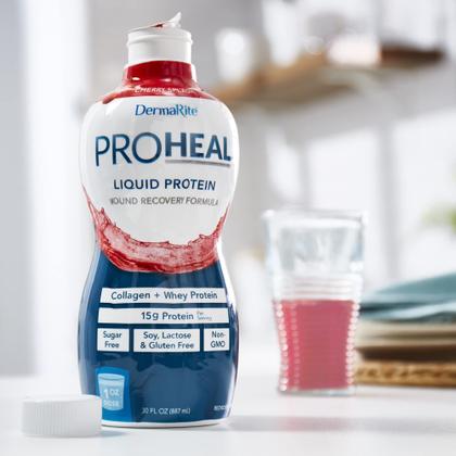Imagem de Suplemento de proteína líquida DermaRite Proheal sem açúcar