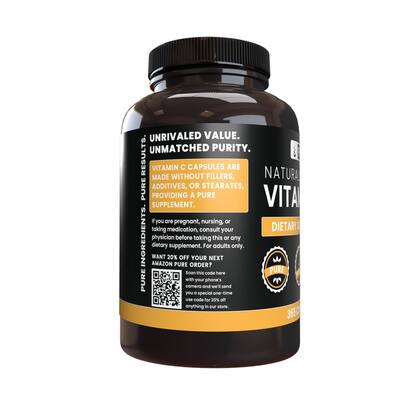 Imagem de Suplemento de vitamina C PURE ORIGINAL INGREDIENTS 365 cápsulas