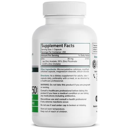 Imagem de Suplemento de Zinco Bronson Zinc Triple Play - 30mg - 250 Cápsulas