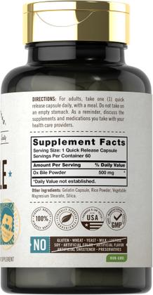 Imagem de Suplemento Digestivo Carlyle Ox Bile 500mg - 60 Cápsulas