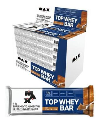 Imagem de Suplemento Em Barra Max Titanium Top Whey Bar Proteínas Em Caixa De 41ml 12 Un Pacote