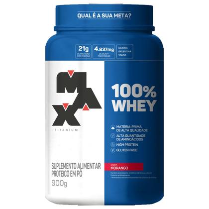 Imagem de Suplemento em pó 100% Whey em pote 900g Max Titanium