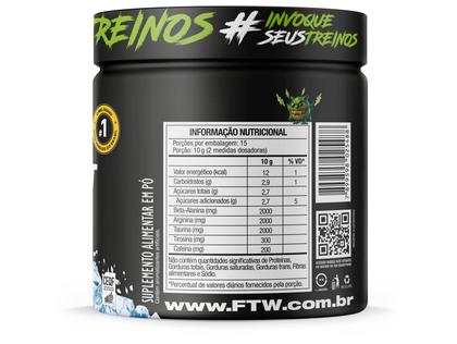 Imagem de Suplemento Em Pó Pre Treino Pre Workout Pote 150g Sabor Black Ice FTW DIABO VERDE