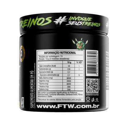 Imagem de Suplemento Em Pó Pre Treino Pre Workout Pote 150g Sabor Frutas Amarelas FTW DIABO VERDE