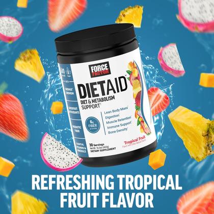 Imagem de Suplemento Force Factor Diet Aid em pó, frutas tropicais, 30 porções