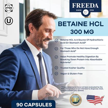 Imagem de Suplemento Freeda Betaine HCl Vegan Digestion 90 cápsulas