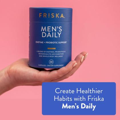 Imagem de Suplemento FRISKA para enzimas digestivas diárias e probióticos masculinos