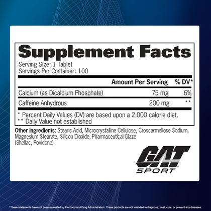 Imagem de Suplemento GAT Sport Essentials Cafeína 200mg - 100 Comprimidos