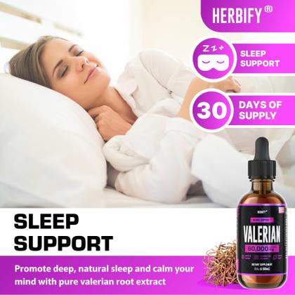 Imagem de Suplemento HERBIFY: tintura de raiz de valeriana, 60 ml, sistema nervoso